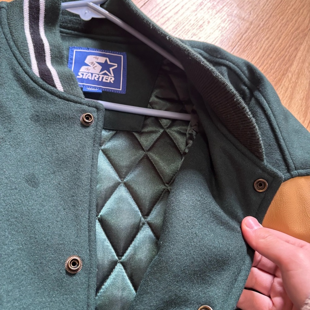 Vintage Starter Jacket Large New England Basketball Champs Letterman Wool 90s - Picture 6 of 6